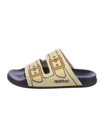 Pre-owned Marni Printed Slides In Neutral
