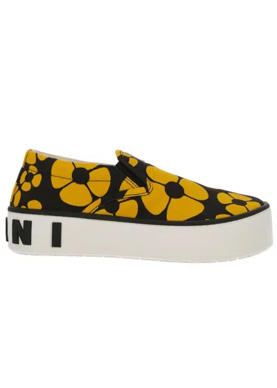 Marni Printed Slip On Sneakers In Multi