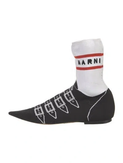 Pre-owned Marni Printed Sock Boots In Multi