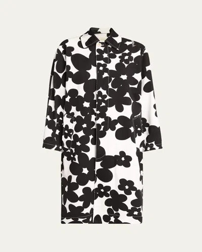 MARNI PRINTED STRAIGHT DUSTER COAT