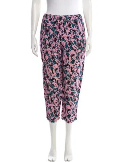 Pre-owned Marni Printed Straight Leg Pants In Pink