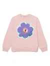 Marni Kids Flower Patch Crewneck Sweatshirt In Pink