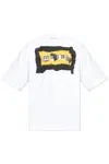Marni White Painted Collage Logo T-shirt In Bianco