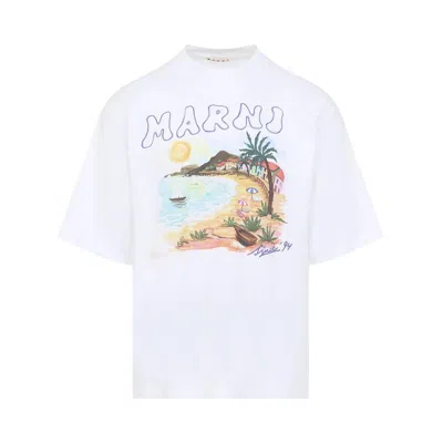 Pre-owned Marni Printed T-shirt 'lily White' | Men's Size 48