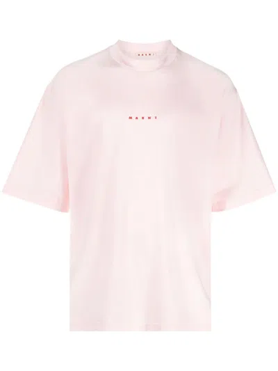 Marni Printed T-shirt Men Pink  In Cotton