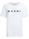 Marni Oversized Crew Neck T-shirt With Scribbled Logo In White