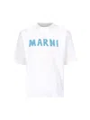 Marni Logo Printed Crewneck T-shirt In White
