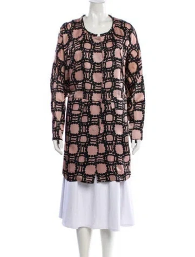 Pre-owned Marni Printed Trench Coat In Pink