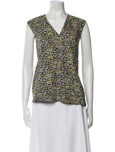 Pre-owned Marni Printed V-neck Blouse In Multi
