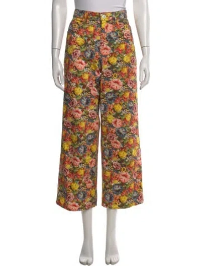 Pre-owned Marni Printed Wide Leg Pants In Green