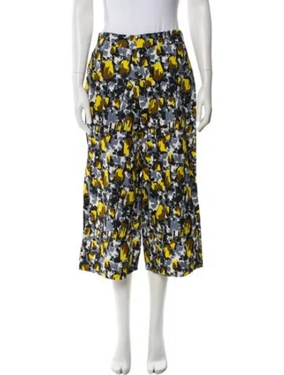 Pre-owned Marni Printed Wide Leg Pants In Yellow