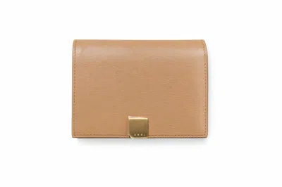 Marni Prisma Bifold Logo Leather Wallet - Cement Gray In Nude