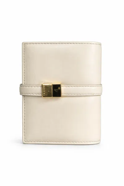 Marni Prisma Billfold Leather Wallet - Lily White
