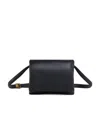 Marni Black Leather Mini Prisma Pouch In Black
