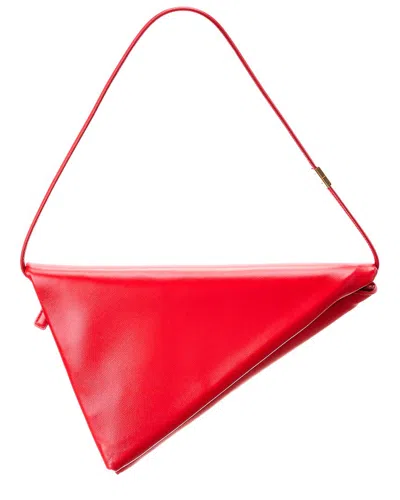 Marni Prisma Leather Shoulder Bag In Red