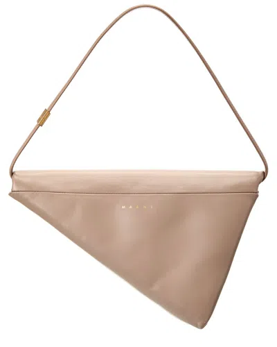 Marni Prisma Leather Shoulder Bag In Pink