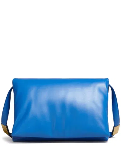Marni Prisma Leather Shoulder Bag In Blue