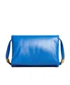 Marni Large Prisma Leather Shoulder Bag In Blue