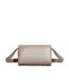Marni Small Prisma Leather Shoulder Bag In Nude