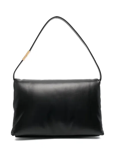 Marni Prisma Leather Shoulder Bag In Black