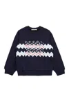 Marni Felpa Girocollo Con Logo Promenade In Blue