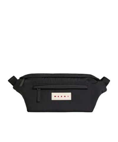 Marni Puff Belt Bag In Black