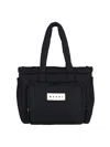 Marni Quilted Black Tote Bag With Dual Handles In Black