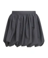 Marni Gray Wool Balloon Miniskirt In Black