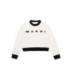 Marni Logo-intarsia Crew-neck Jumper In White