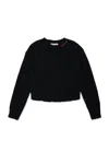 Marni Pullover Cropped In Misto Lana Con Rotture In Black