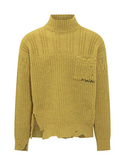 Marni Pullover Knitwear Sweater In Yellow