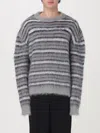 Marni Gray Fuzzy Wuzzy Striped Sweater In Silber
