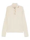 Marni Mens Soft Beige Mended Turtleneck Wool And Cashmere Jumper In Neutral
