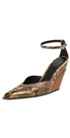 Marni 110mm Snakeskin-panel Wedge Trainers In Brown