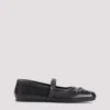 Marni Black Ballerinas With Embossed Bow Detail On The Front In Leather Woman