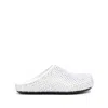 Marni Glass-crystals Leather Slippers In White