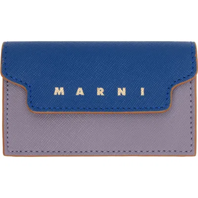 Marni Purple & Blue Saffiano Card Holder