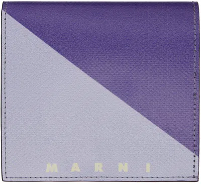 Marni パープル＆ブルー Tribeca 札入れ In Zo825 Prune Violett/