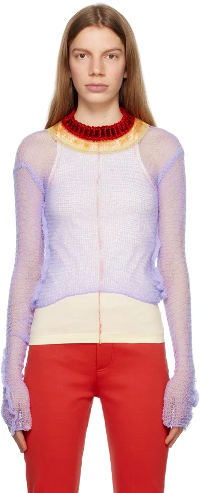 Marni Purple Cutout Sweater In 00c40 Glicine