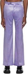 Marni Flared Velvet Pants In 00c45 Ultra Violet