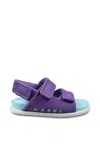 Marni Logo-embroidered Sandals In Violet