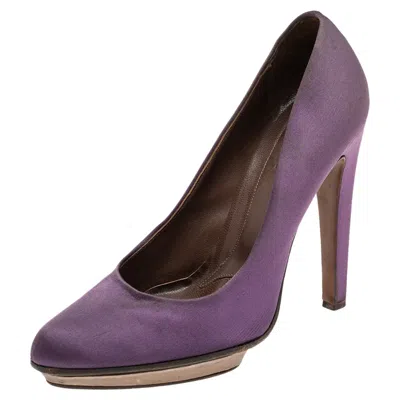 Marni Purple Satin Platform Pumps