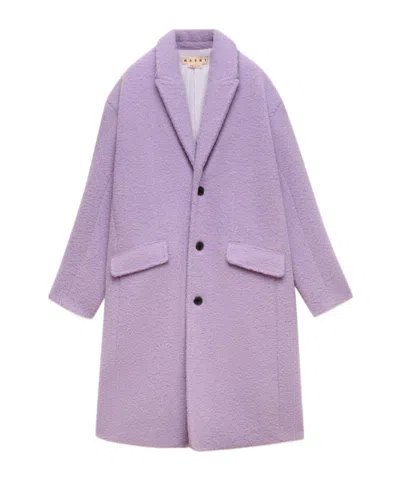 Marni Purple Wool-mohair Teddy Oversized Coat