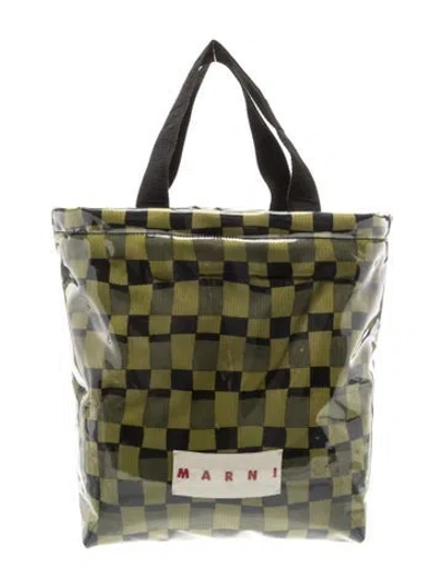 Pre-owned Marni Pvc Bucket Bag In Green