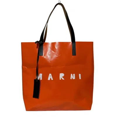 Pre-owned Marni Pvc Tote Bag In Orange