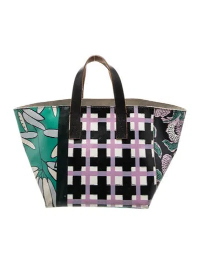Pre-owned Marni Pvc Tote In Green