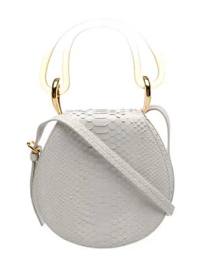 Pre-owned Marni Python Top Handle Bag In White
