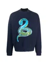 Marni Python-print Sweatshirt In Blue