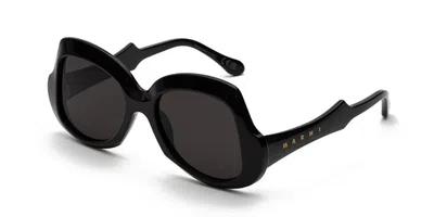 Marni Quelyfish Black Ie4 Men's Sunglasses Black Size 54