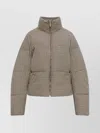 Marni Quilted High Collar Jacket With Side Pockets In Gray